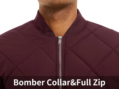 Vista 5 de MAGNIVIT Chaqueta bomber acolchada para hombre, ajuste clásico, cálido acolchado para invierno