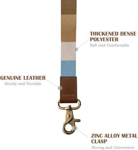 Vista 3 de Cordón de muñeca para llaves, lindo muñequero de mano para hombres, correa de llave de coche, llavero para teléfono celular, tarjetas de Azul Marrón