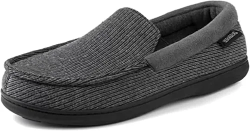 Vista 2 de ULTRAIDEAS Pantuflas Carver para hombre, mocasín, zapatos de casa con espuma viscoelástica