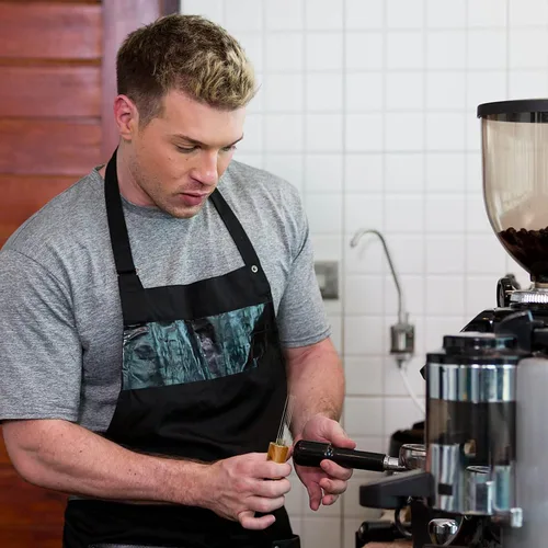 Vista 4 de 2 herramientas de distribución de espresso, herramienta agitadora de espresso con mango de madera natural y base, agitadores de café expreso de 5