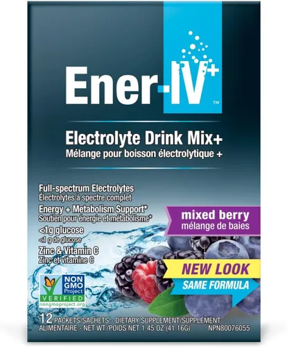 Vista 2 de Ener-Life Mezcla de bebida con electrolitos de bayas mixtas, 12 unidades, 3.4 GR