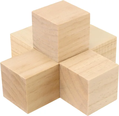 Vista 5 de PINGEUI 70 cubos de madera de 2 x 2 x 2 pulgadas, bloques de madera sin terminar, pequeños bloques cuadrados de madera maciza para proyectos