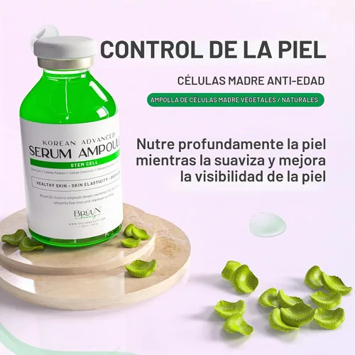 Vista 2 de BRÜUN SC - Ampolla de suero de células madre de control, refuerzo de suero coreano con microagujas para cara y cuerpo para usar con y sin Derma Pen