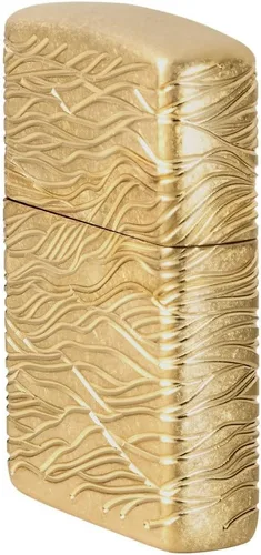 Vista 3 de Zippo Encendedor de Bolsillo de Latón Armor Pulido con Diseño de Ondas de Lujo