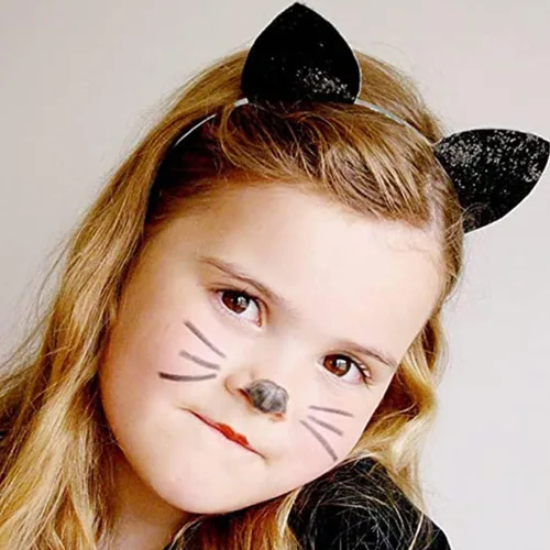 Vista 4 de Black Furry Cat Ears Headband Great Halloween Costume Accessory