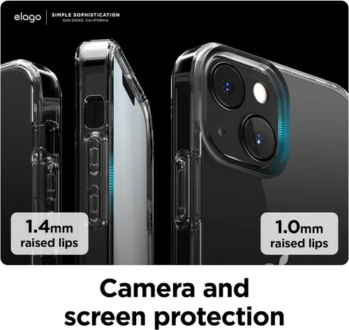 Vista 3 de elago Funda híbrida transparente compatible con iPhone 13 Mini (5.4 pulgadas), tecnología híbrida de PC + TPU, reducción del amarilleo, protección