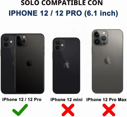 Vista 7 de Funda para iPhone 12, iPhone 12 Pro con funda de clip para cinturón, 2 protectores de pantalla, resistente grado militar, cuerpo completo, a prueba