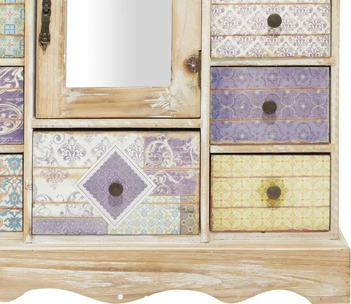 Vista 6 de Deco 79 Joyero rectangular de madera, 18 x 6 x 16 pulgadas, marrón claro
