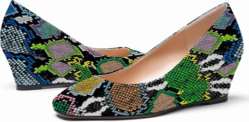 Vista 6 de WAYDERNS Zapatos de tacón bajo con punta cuadrada de charol para mujer, 2 pulgadas