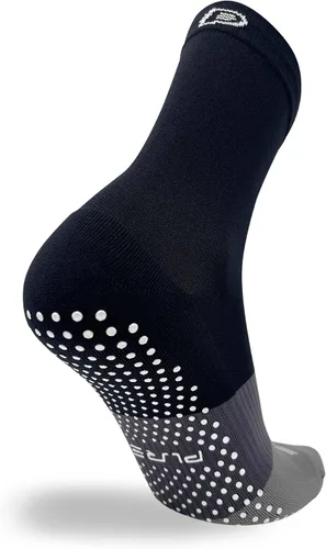 Vista 6 de Pure Athlete Grip Socks Soccer - Calcetines antideslizantes para hombre, color negro 3 pares - negro-gris