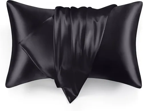 Vista 21 de Love's cabin Funda de almohada de satén para cabello y piel, similar a las fundas de almohada de seda, paquete de 2 fundas de almohada