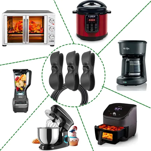 Vista 4 de Organizador de cables para electrodomésticos de cocina - Negro