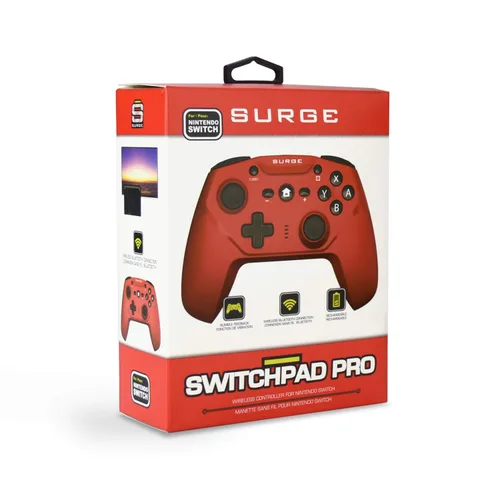 Vista 8 de Surge Switchpad Pro Wireless Controller for Nintendo Switch, 4 Macro Buttons, Rechargeable 550mAh Battery, Motion Controls - Red