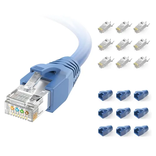 Vista 9 de VCELINK Conector de paso RJ45 CAT6A/7 con funda de alivio de tensión Negro