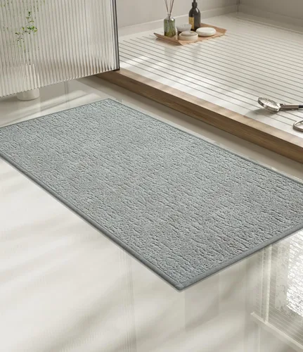 Vista 72 de Chakme Juego de 2 alfombras de baño ultrafinas, absorbentes, antideslizantes, lavables a máquina, color negro, 17 x 24 pulgadas / 17 x 30 pulgadas
