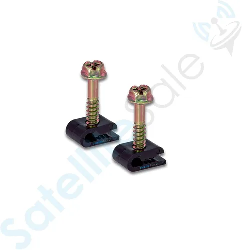 Vista 7 de SatelliteSale Clips negros de tornillo de tierra para una sola antena de cable de tierra 100 piezas