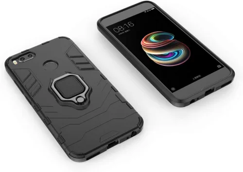 Vista 3 de LuluMain Compatible con funda Xiaomi Mi A1, soporte de anillo de metal a prueba de golpes (funciona con soporte magnético para automóvil) Cubierta