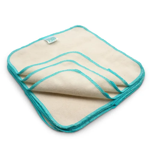 Vista 2 de Bumkins Toallitas reutilizables de franela para bebé, 12 unidades, naturales