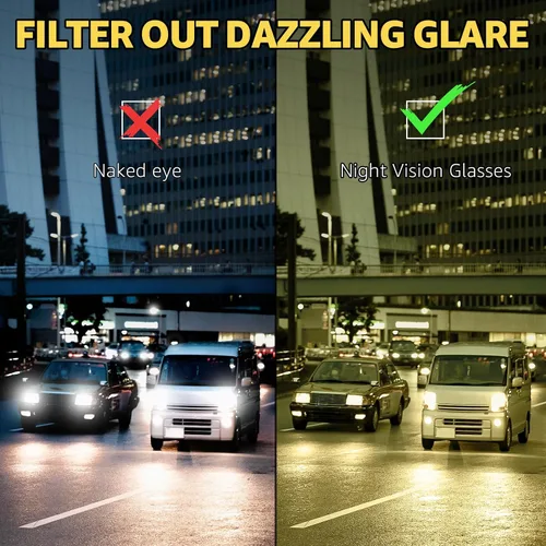 Vista 3 de Myiaur Gafas de Conducción de Visión Nocturna para Mujeres, Lentes Polarizadas Antirreflejantes de Lente Amarilla para la Noche, Protección UV400