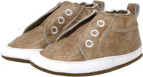 Vista 31 de Robeez Zapatos de cuna con suela suave antideslizantes para bebés varones y unisex, pantuflas mocasines para bebés y niños pequeños, 0-24 meses Lino