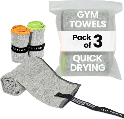 Vista 13 de Acteon Toalla de gimnasio de microfibra de secado rápido, paquete de 5 unidades, fibra absorbente sin olor, secado rápido, equipo de entrenamiento
