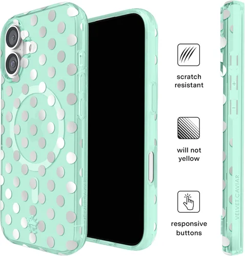 Vista 1082 de VELVET CAVIAR Funda para iPhone 15, compatible con MagSafe, probada contra caídas de 10 pies, fundas protectoras de diseño, leopardo color rosa