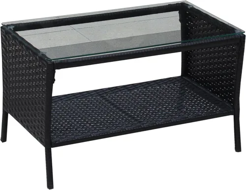 Vista 6 de Juego de sofá de ratán para exteriores, 4 piezas, juego de muebles de mimbre para patio, silla acolchada y mesa de centro (cojín beige)