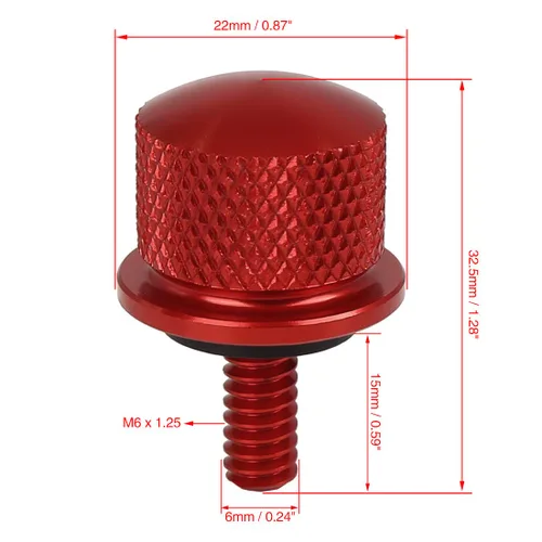 Vista 2 de X AUTOHAUX Tornillo de montaje de perno de asiento trasero de aleación de aluminio rojo para Harley Davidson Sportster 1996-2017