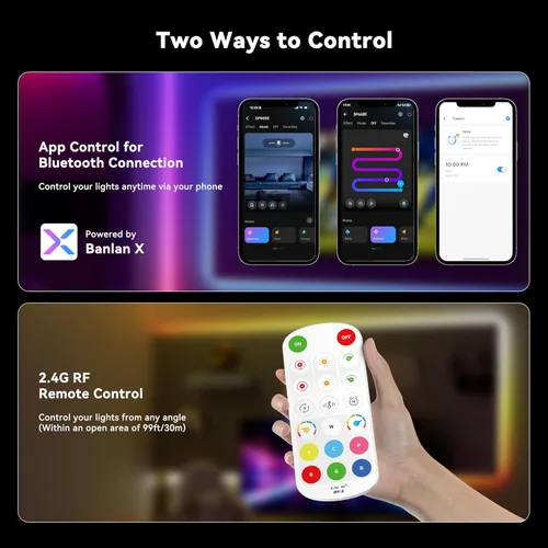 Vista 3 de PAUTIX Bluetooth Music Pixel Smart LED Controller SP668E, para WS2811 WS2812 SM16703 direccionable color de ensueño LED tira de píxeles luz DC5V-24V