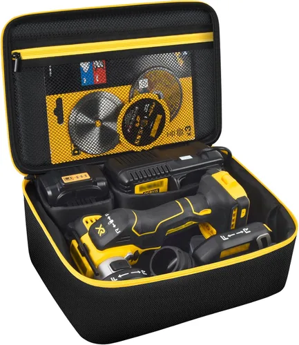 Vista 4 de Funda para compresor de aire compatible con el inflador de neumáticos DEWALT 20V MAX + bolsa compatible con la herramienta de corte DEWALT 20V MAX