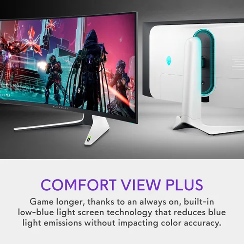 Vista 2 de Alienware - Monitor curvado para juegos Quantom Dot-OLED AW3423DW de 34.18 pulgadas, 3440 x 1440 píxeles a 175 Hz, curvatura 1800R, verdadero 0.1 ms