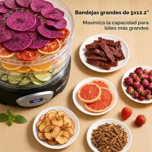 Vista 2 de OSTBA Deshidratador de alimentos, 5 bandejas sin BPA, temperatura ajustable