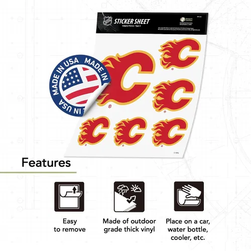 Vista 3 de Desert Cactus Calgary Flames Team NHL National Hockey League - Calcomanía de vinilo para botella de agua para laptop, álbum de recortes de automóvil