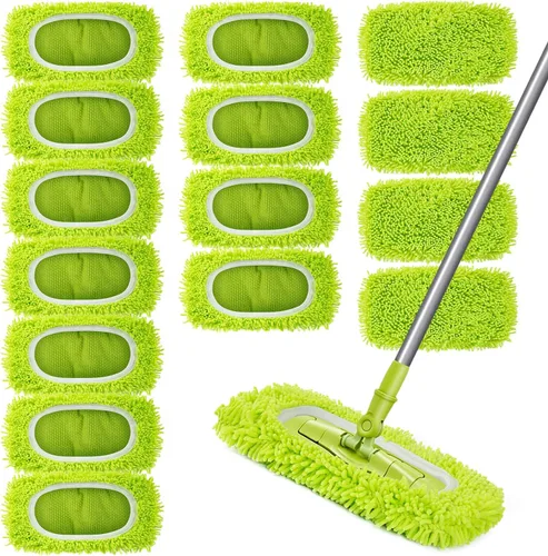Vista 8 de Unoutur Paños de barrido en seco reutilizables de microfibra Compatibles con Swiffer Sweeper Mopa de limpieza con repuestos de almohadillas