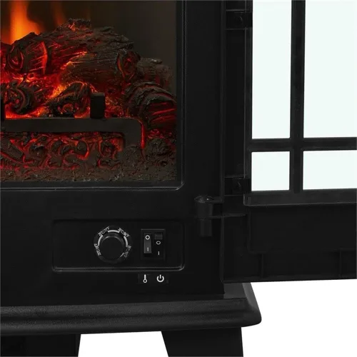 Vista 8 de Real Flame Foster - Chimenea eléctrica de 25 pulgadas para sala de estar o dormitorio, efecto realista de troncos y llamas, chimenea independiente