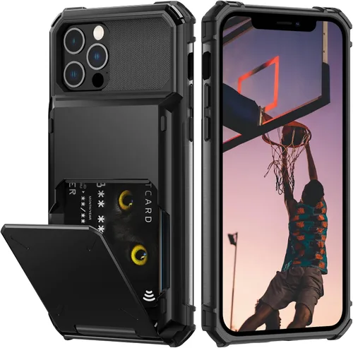 Vista 32 de Nvollnoe Funda para iPhone 11 con tarjetero resistente de protección de doble capa a prueba de golpes, ranura para tarjetas oculta, funda delgada