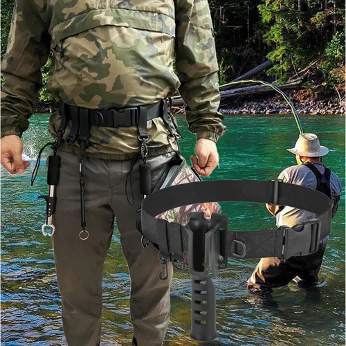 Vista 7 de Soporte para cinturón de caña de pescar, soporte para cinturón de pesca, soporte de caña de pescar, cinturón ajustable para pesca, Negro -, Moderno