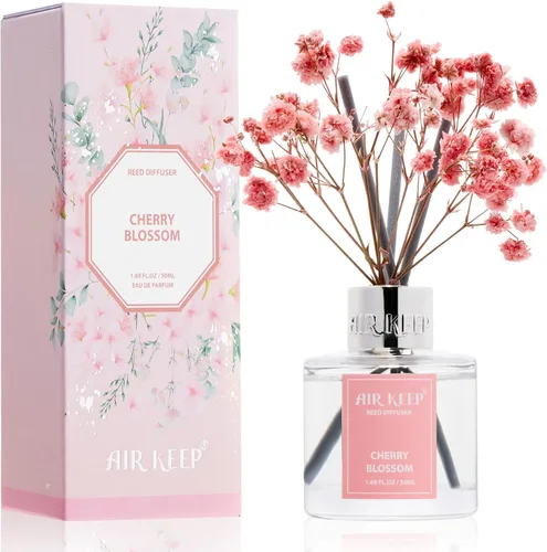 Vista 44 de Airkeep Juego de difusor de varillas – 3.38 onzas líquidas (3.4 fl oz), difusor de aroma de bambú para el hogar, incluye 8 varillas difusoras