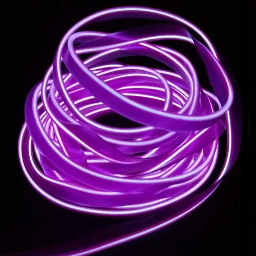 Vista 4 de ABALDI El Wire - Luz de neón para Navidad, Halloween, Navidad, decoración interior del automóvil (16 pies, morado)