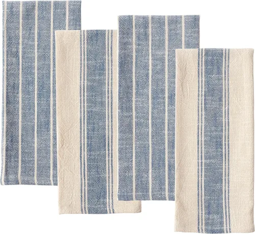 Vista 10 de KAF Home - Toalla de cocina natural rústica de estilo granja 100% algodón, 18 x 28 pulgadas Suave y absorbente (negro, juego de 4)