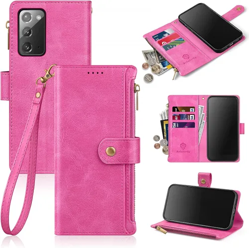 Vista 8 de Antsturdy Funda tipo cartera compatible con Samsung Galaxy Note 20 5G con tarjetero para mujeres y hombres, funda de teléfono con bloqueo RFID, piel