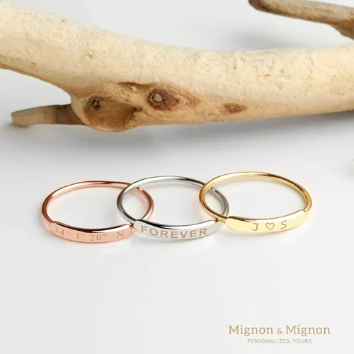 Vista 3 de Custom Name Ring Personalized Mother Day Gift for Mom Grandma Gifts from Daughter Stacking Ring Initial Ring Stackable Ring Wedding Bridesmaids