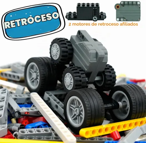 Vista 7 de 544 PIEZAS Conjuntos de Piezas Técnicas, Kit de Motor de Arrastre, Vigas, Brazo de Elevación, Marco de Repuesto Extra, Neumáticos de Coche, Ruedas