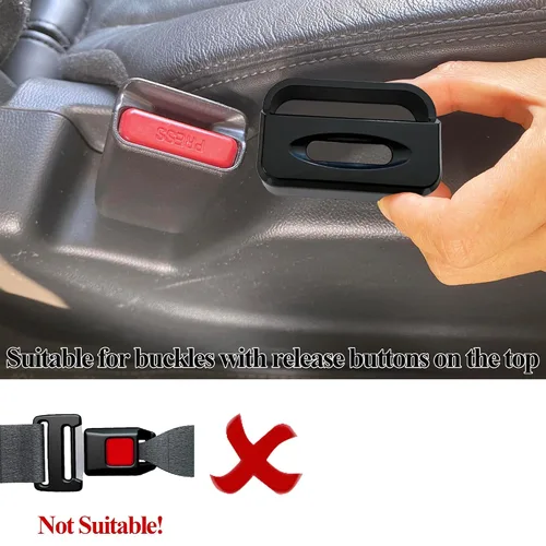 Vista 6 de Protector de hebilla para cinturón de seguridad de automóvil, funda de hebilla para cinturón de seguridad para niños, funda de bloqueo de cinturón