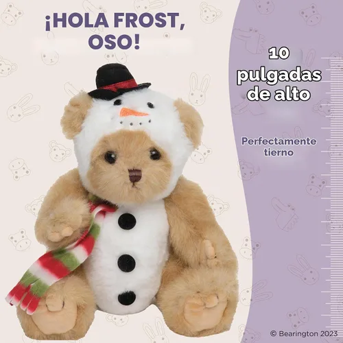 Vista 2 de Bearington - Osito de peluche con traje de muñeco de nieve Frost E Bear, 10 pulgadas