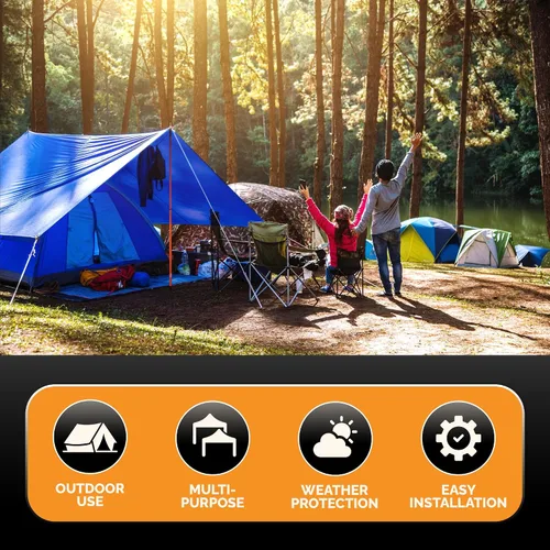 Vista 4 de Lona duradera, resistente e impermeable de 16 x 20 pies, multiusos de 6 mil, de Tiger Tough..