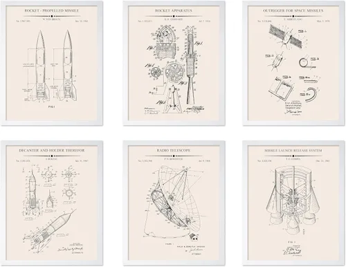 Vista 65 de Poster Master Juego de 6 Pósters Vintage de Planos de Aviación - Impresión de Patente de Avión - Arte de Aeronaves - Arte de Aviación - Arte