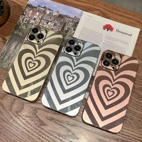 Vista 3 de Funda para iPhone 13 Pro Max, diseño de corazón de amor a la moda, a prueba de golpes, protección contra caídas de grado militar, delgada