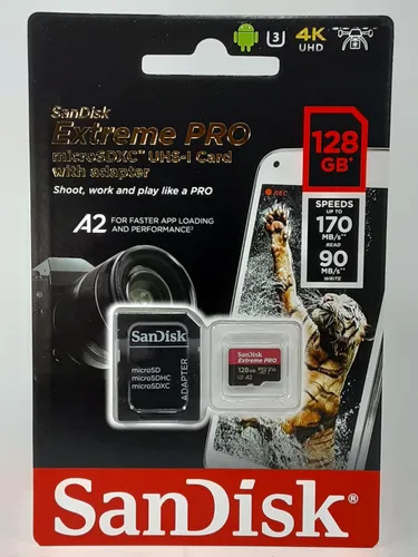 Vista 6 de SanDisk Extreme Pro SDXC UHS-I U3 A2 V30 128GB + adaptador SDSQXCY-128G-GN6MA