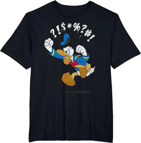 Vista 31 de Disney Mickey And Friends - Camiseta vintage de Donald Duck Angry Jump, Negro